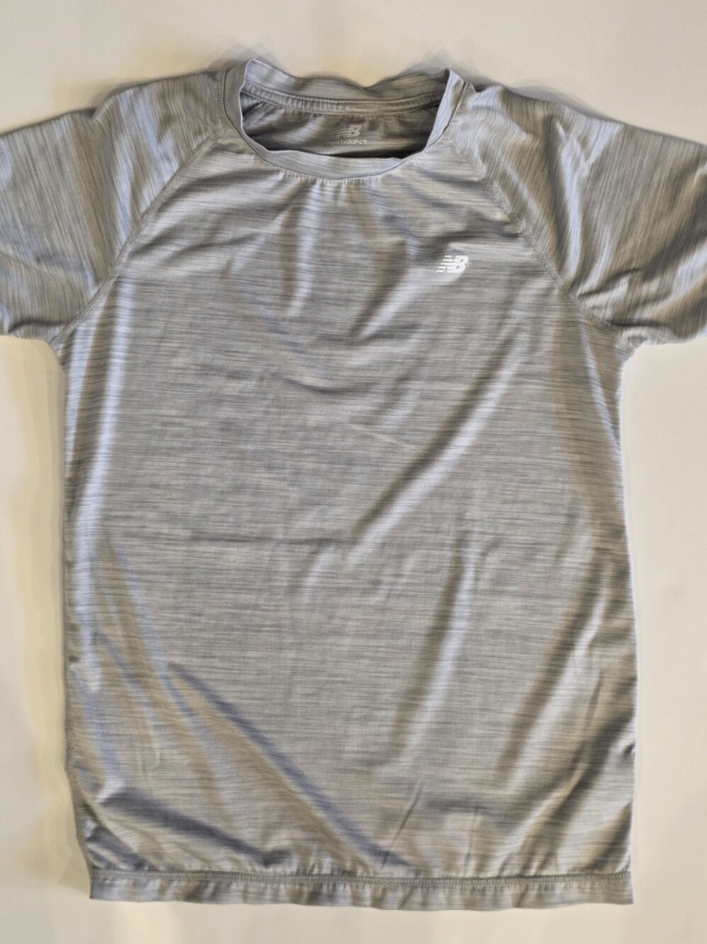 New Balance Light Heather Gray Kids Short Sleeve Performance Tee